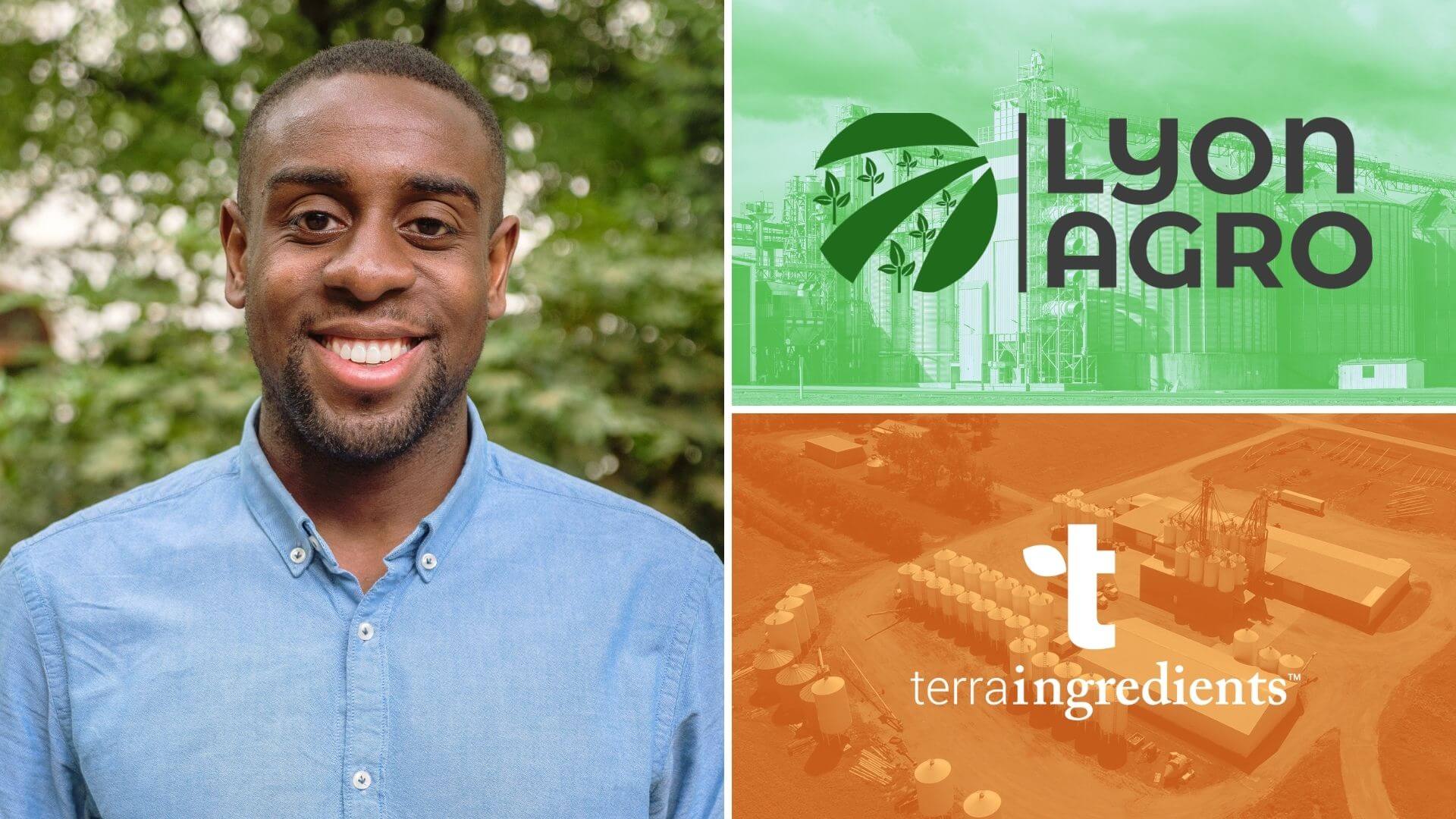 A man's headshot is shown on the left next to two logos on the right